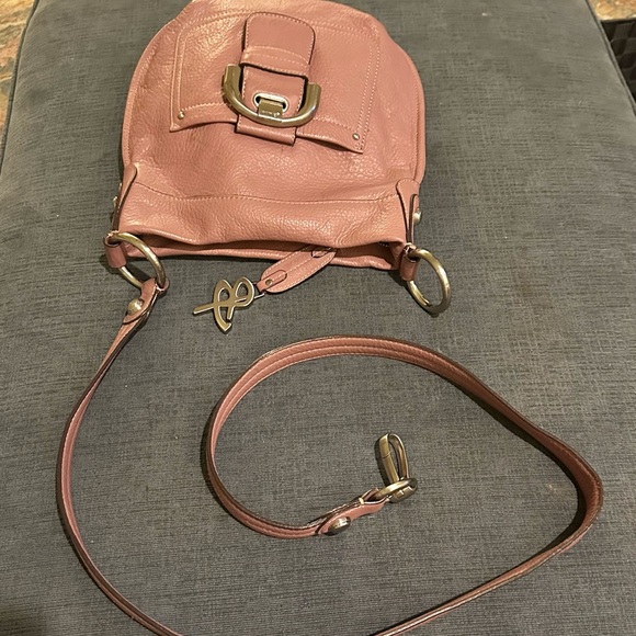 B. Makowsky Women’s Purple, Leather, Buckle, Crossbody Bag, EUC - Picture 3 of 6